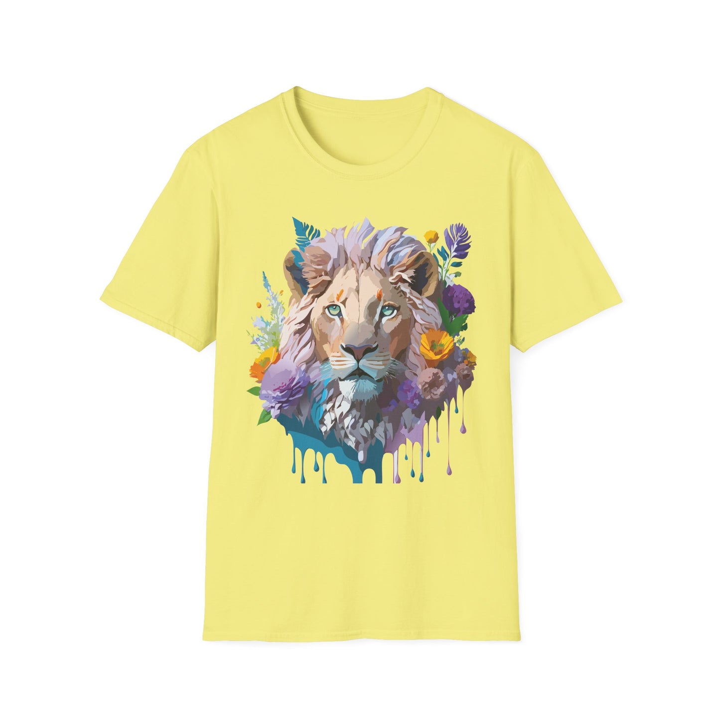 Lion Shirt, Shirt with Lion, Floral Lion Tee, Shirt with Animals