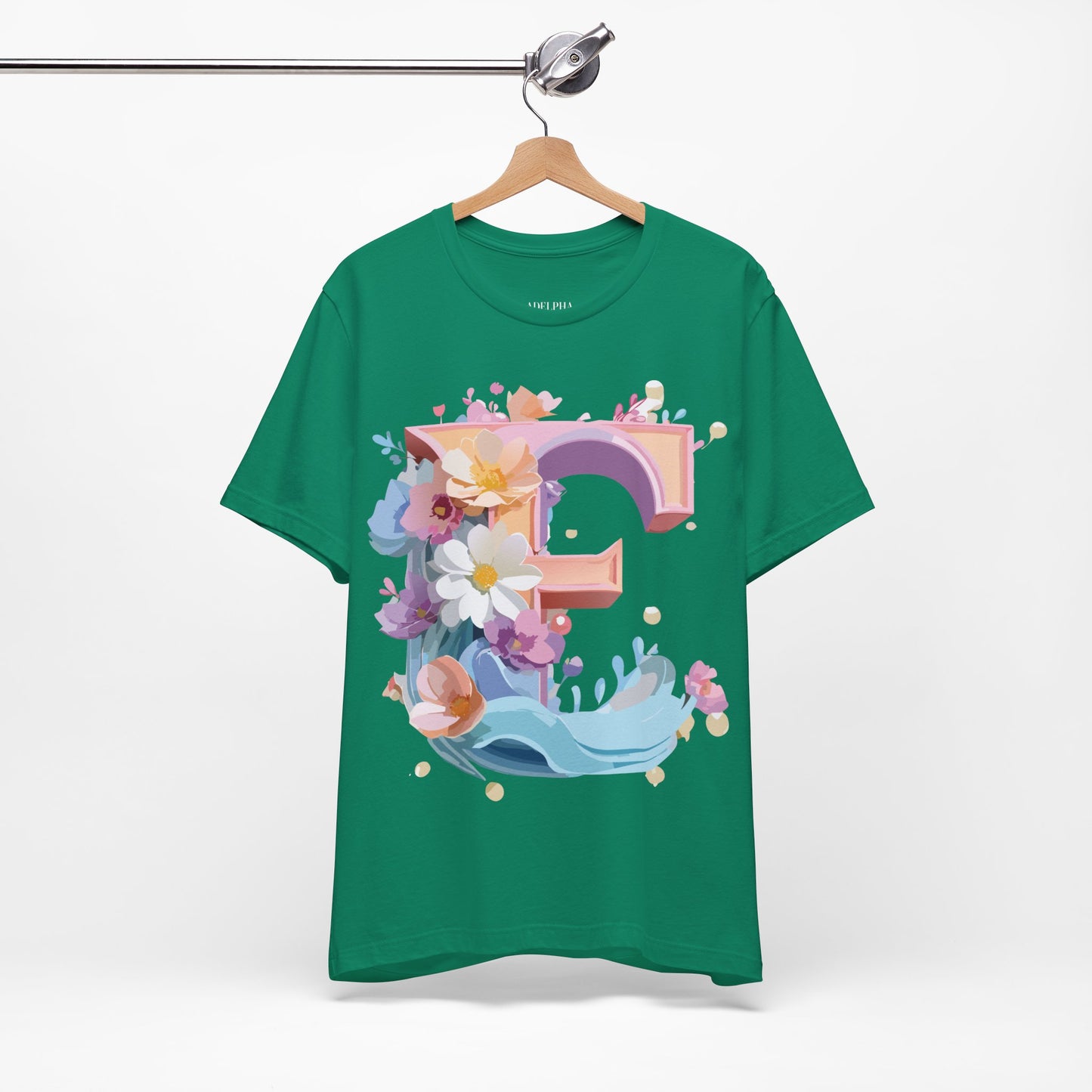 Natural Cotton Tee Shirt - Letters Collection - E Printify
