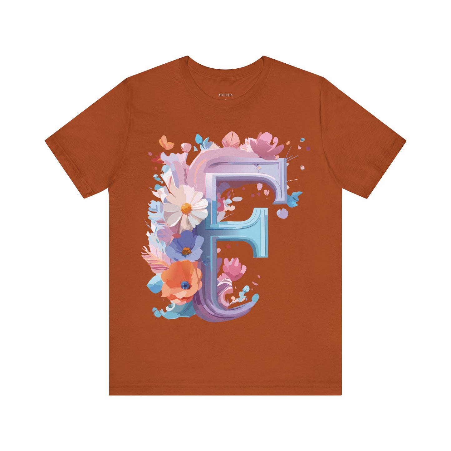Natural Cotton Tee Shirt - Letters Collection - F Printify