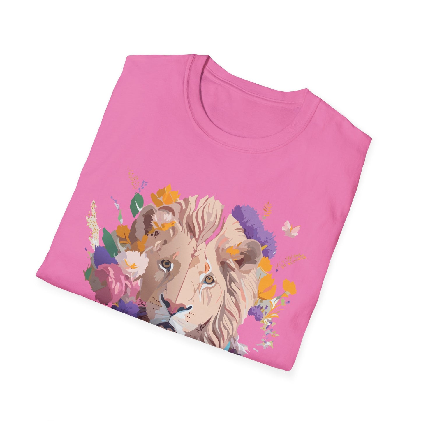 Lion Shirt, Shirt with Lion, Floral Lion Tee, Shirt with Animals