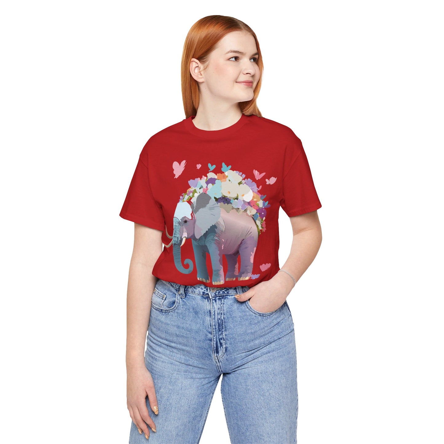 Natural Cotton Tee Shirt with Elephant Printify