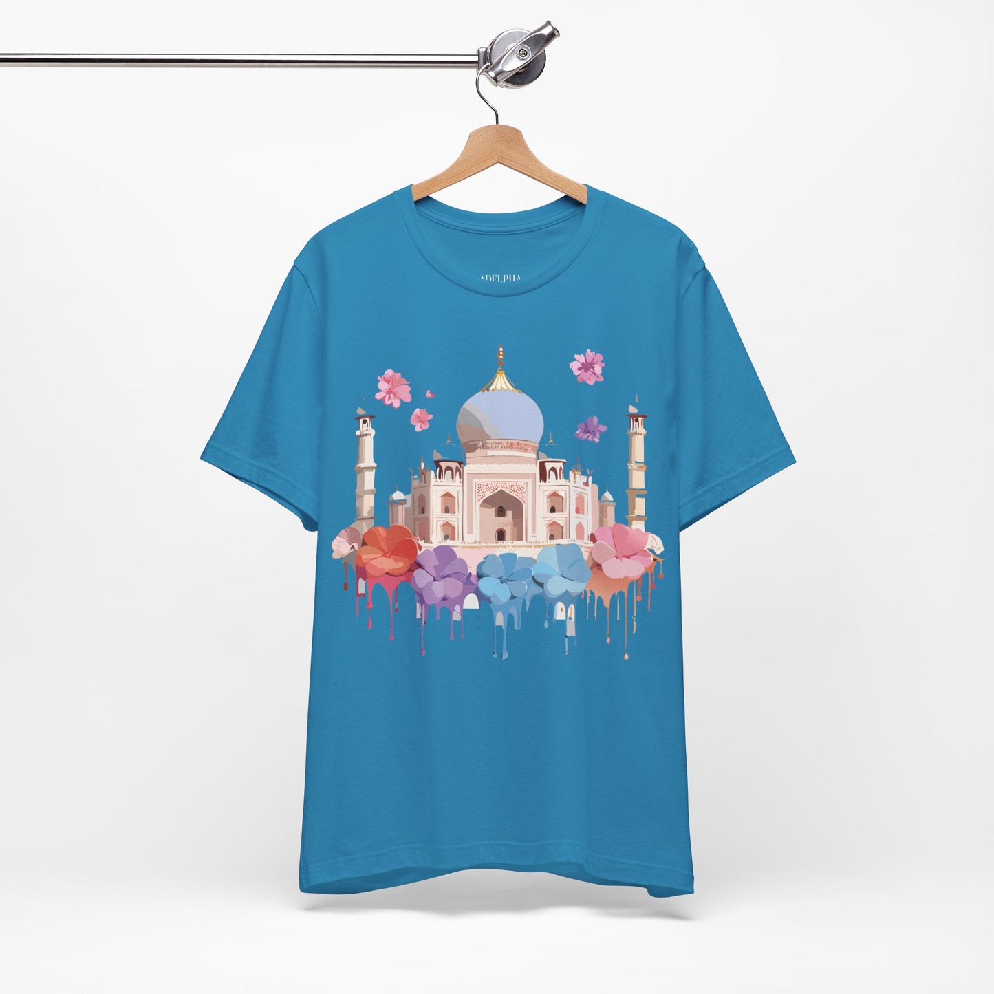 Natural Cotton Tee Shirt - Taj Mahal, India Printify