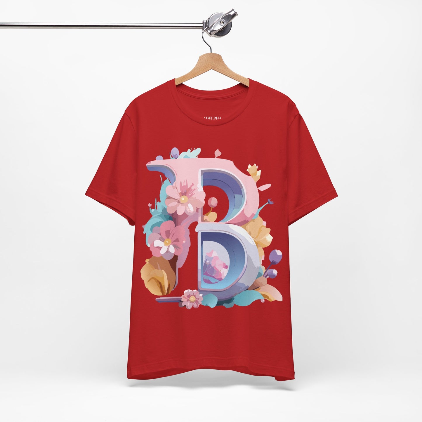 Natural Cotton Tee Shirt - Letters Collection - B Printify