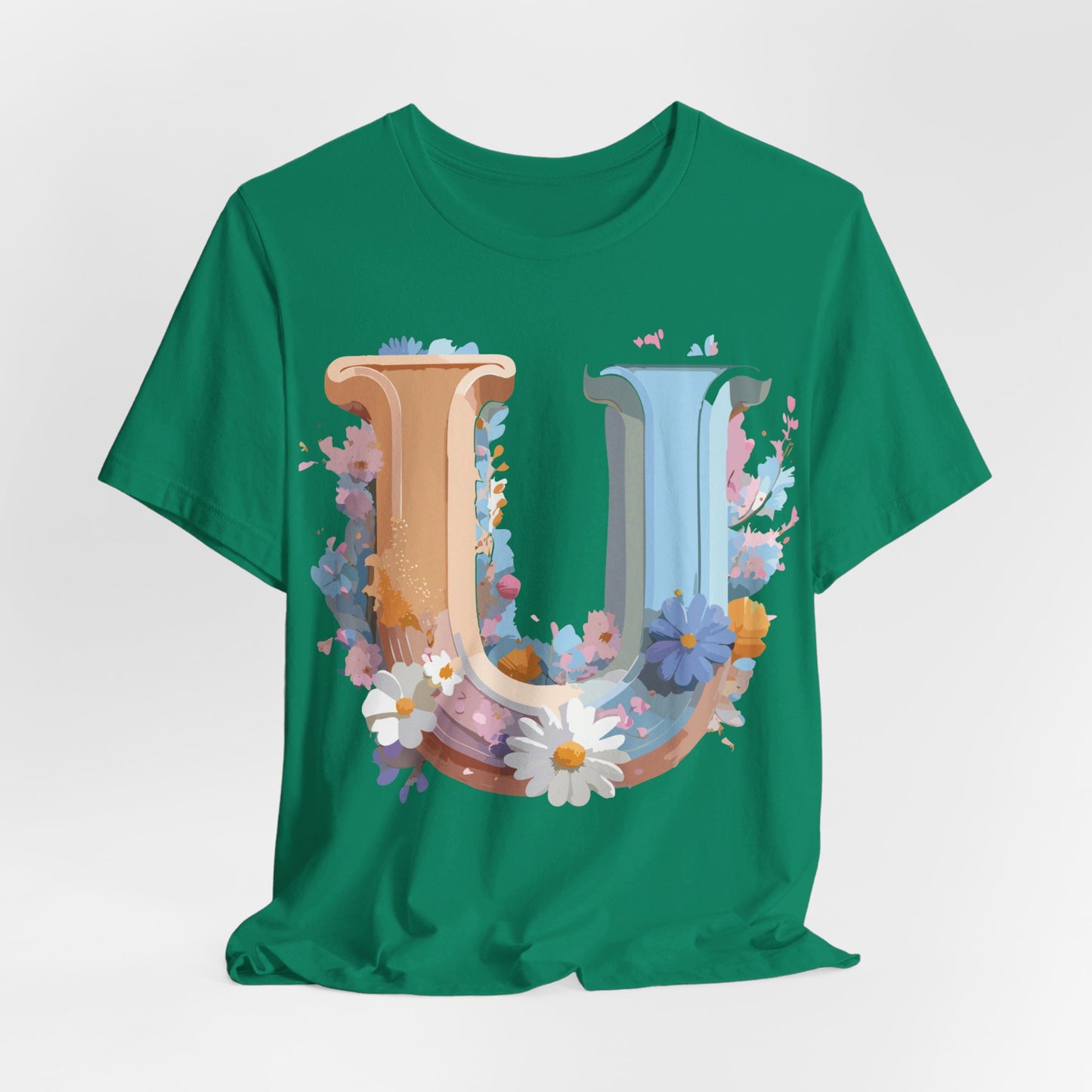 Natural Cotton Tee Shirt - Letters Collection - U Printify