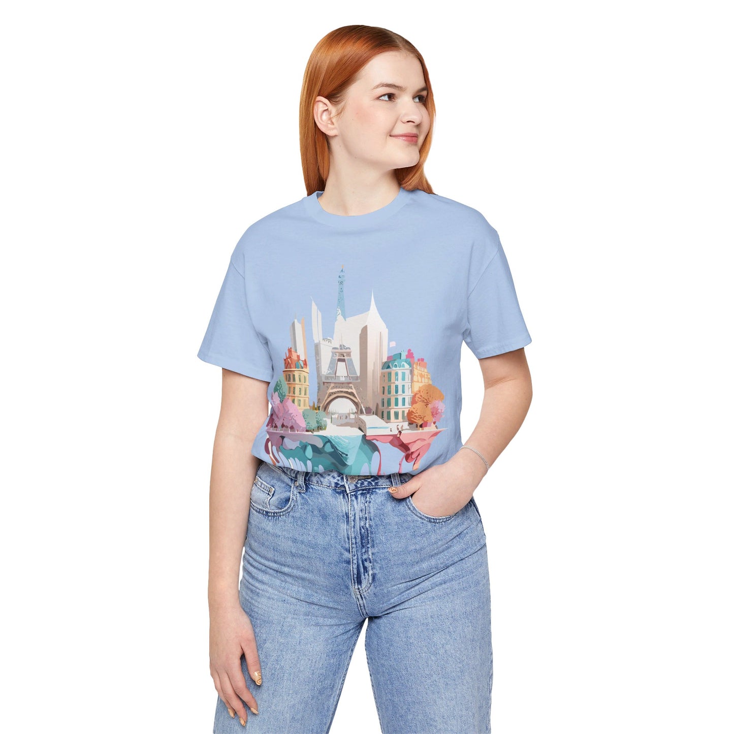 Natural Cotton Tee Shirt - Beautiful Places Collection - Paris Printify