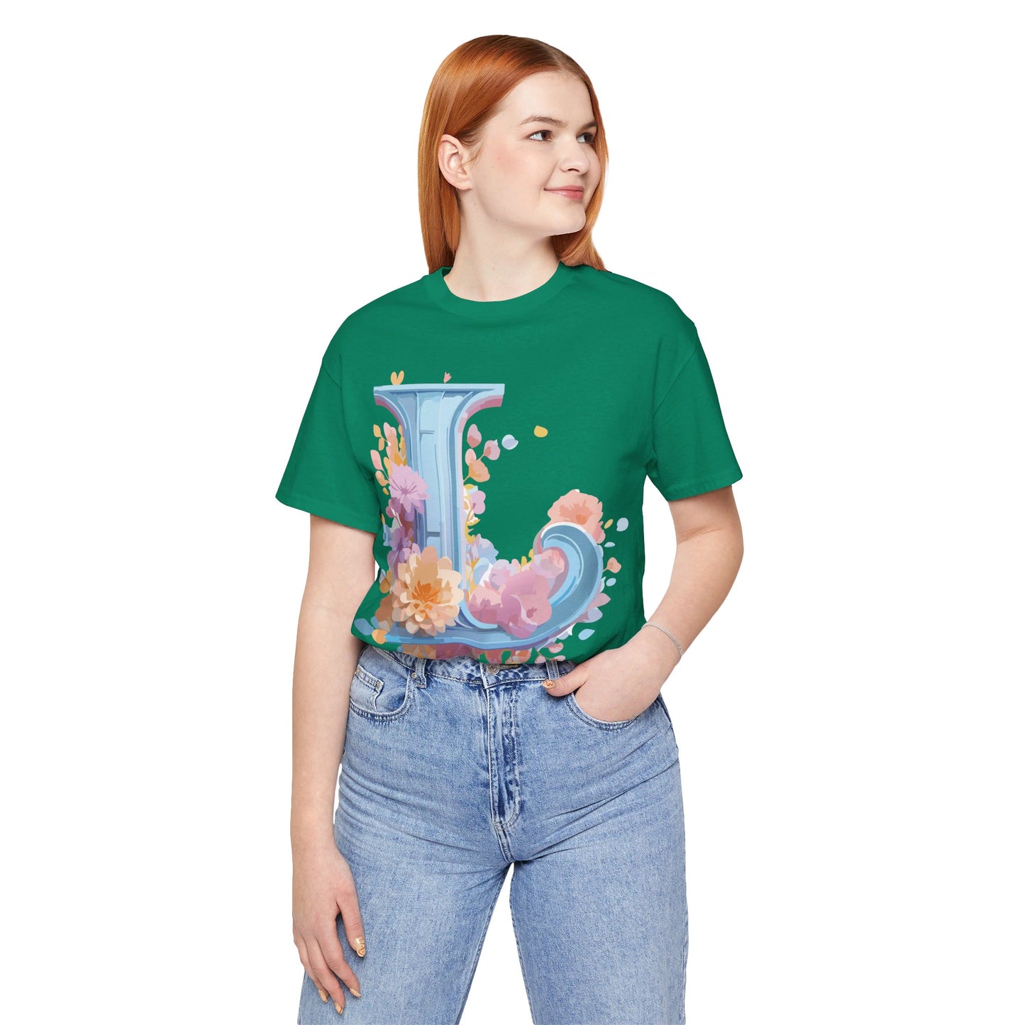 Natural Cotton Tee Shirt - Letters Collection - L Printify