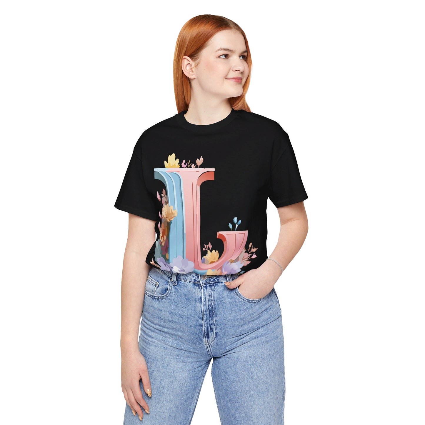 Natural Cotton Tee Shirt - Letters Collection - L Printify