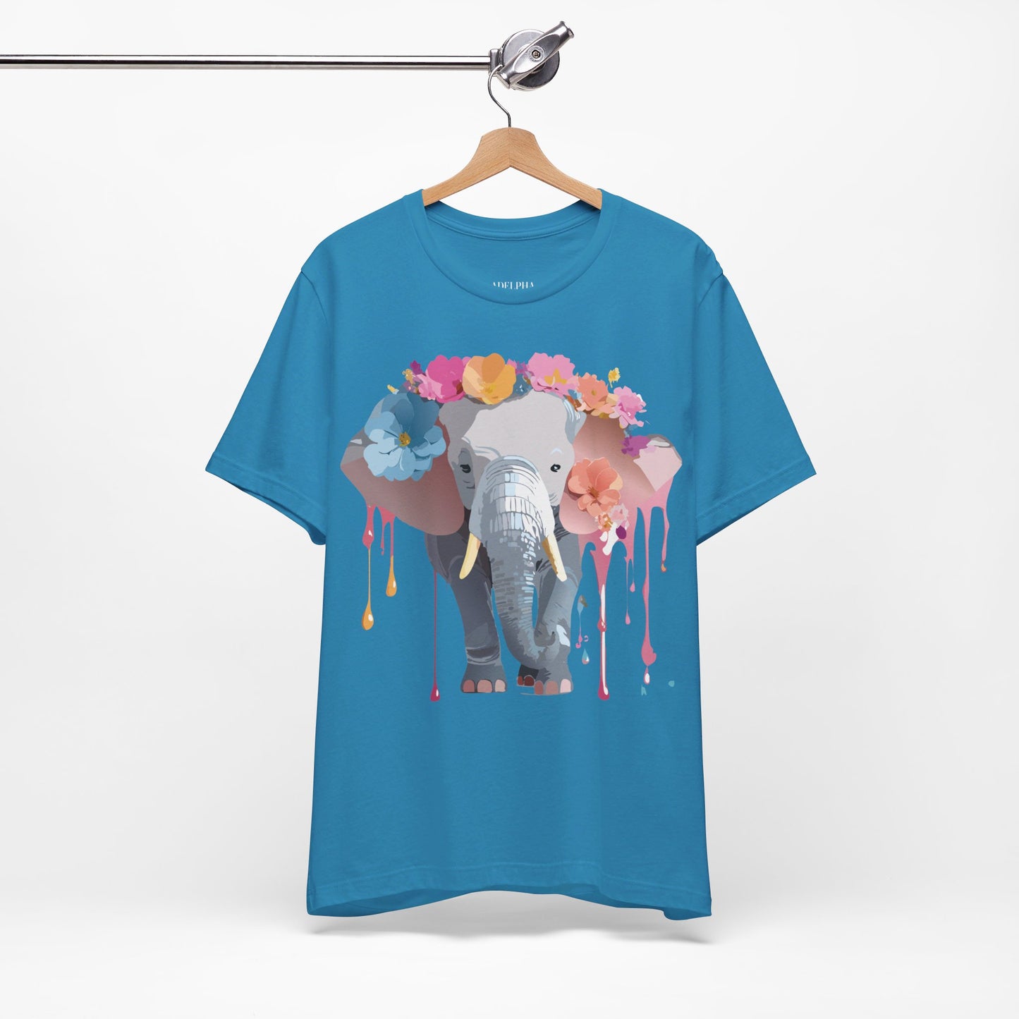 Natural Cotton Tee Shirt with Elephant Printify