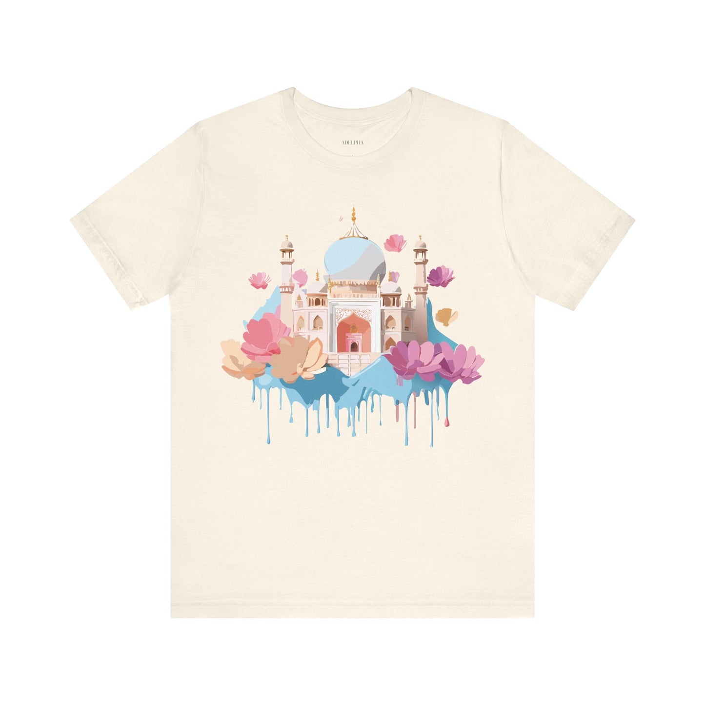 Natural Cotton Tee Shirt - Taj Mahal, India Printify