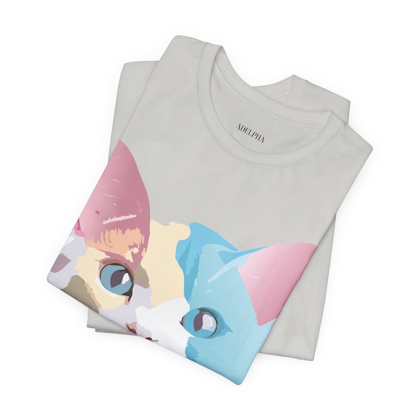 Natural Cotton Tee Shirt with Cat Printify