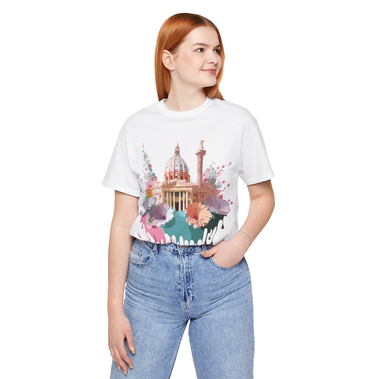 Natural Cotton Tee Shirt - Beautiful Places Collection - Rome Printify