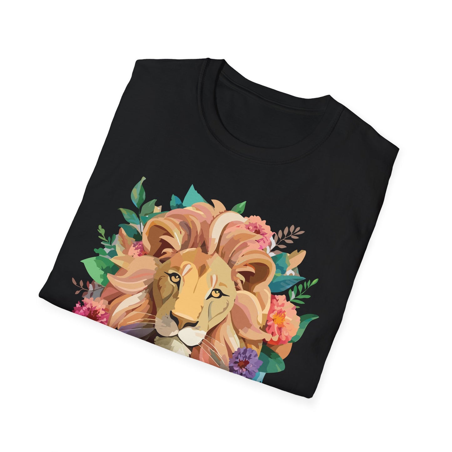 Lion Shirt, Shirt with Lion, Floral Lion Tee, Shirt with Animals