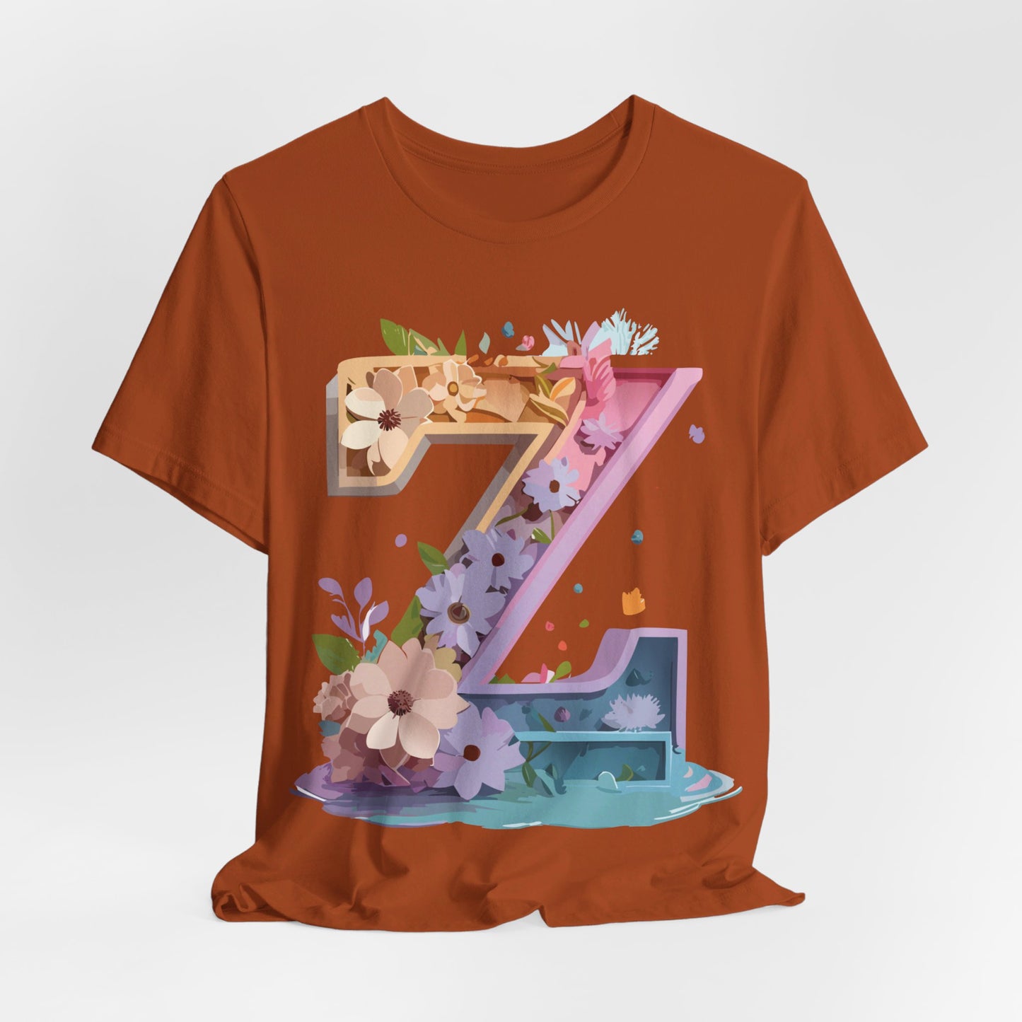Natural Cotton Tee Shirt - Letters Collection - Z Printify
