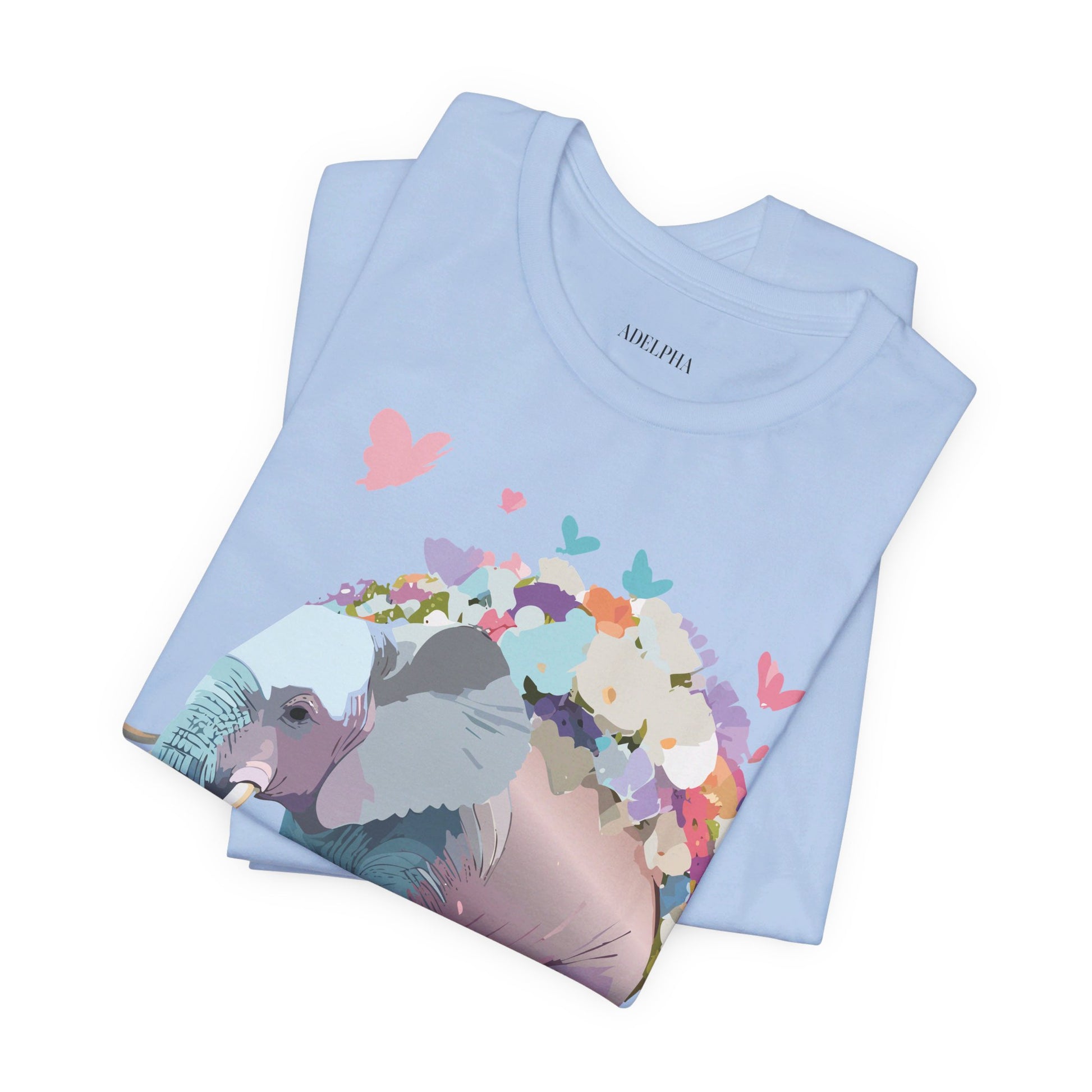 Natural Cotton Tee Shirt with Elephant Printify