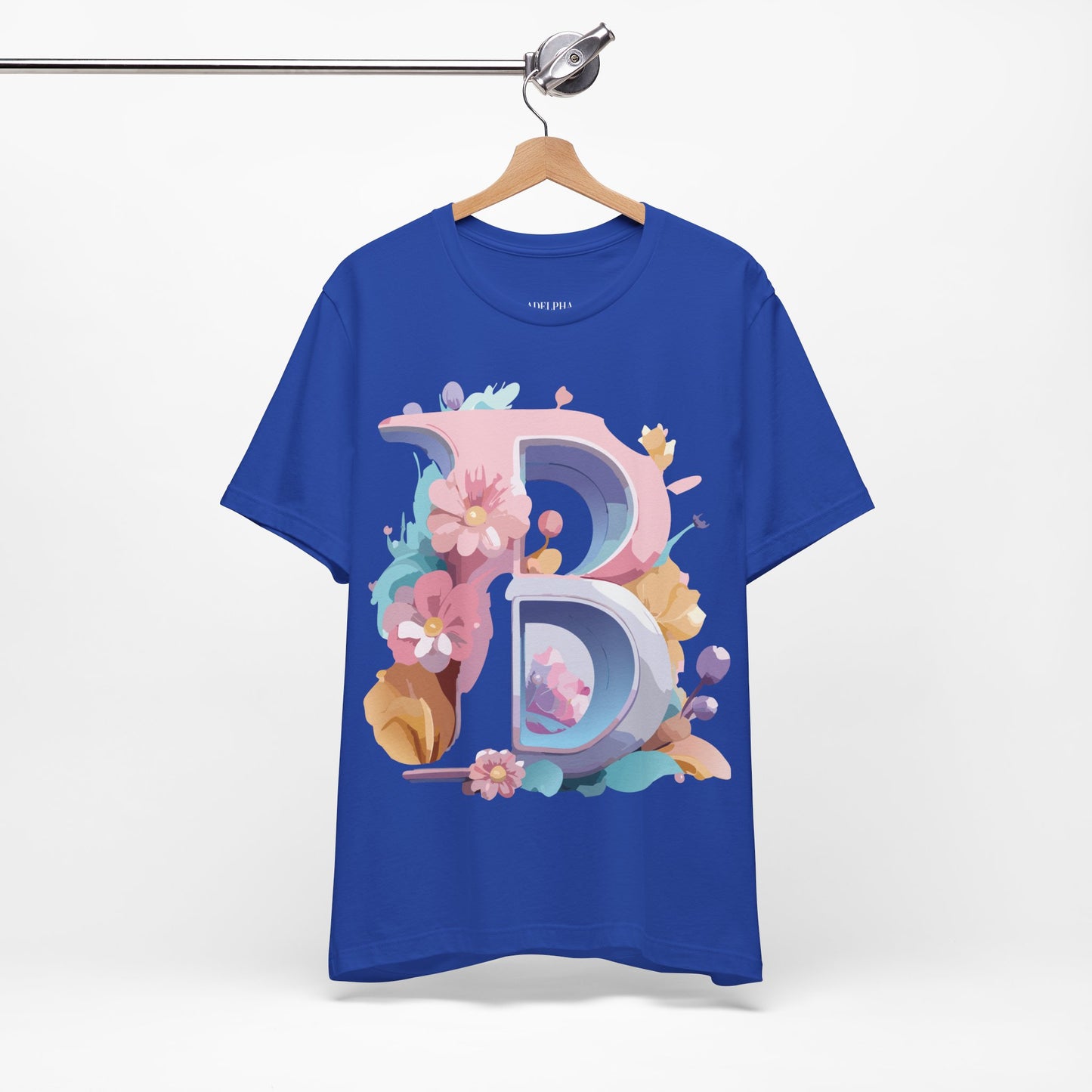 Natural Cotton Tee Shirt - Letters Collection - B Printify