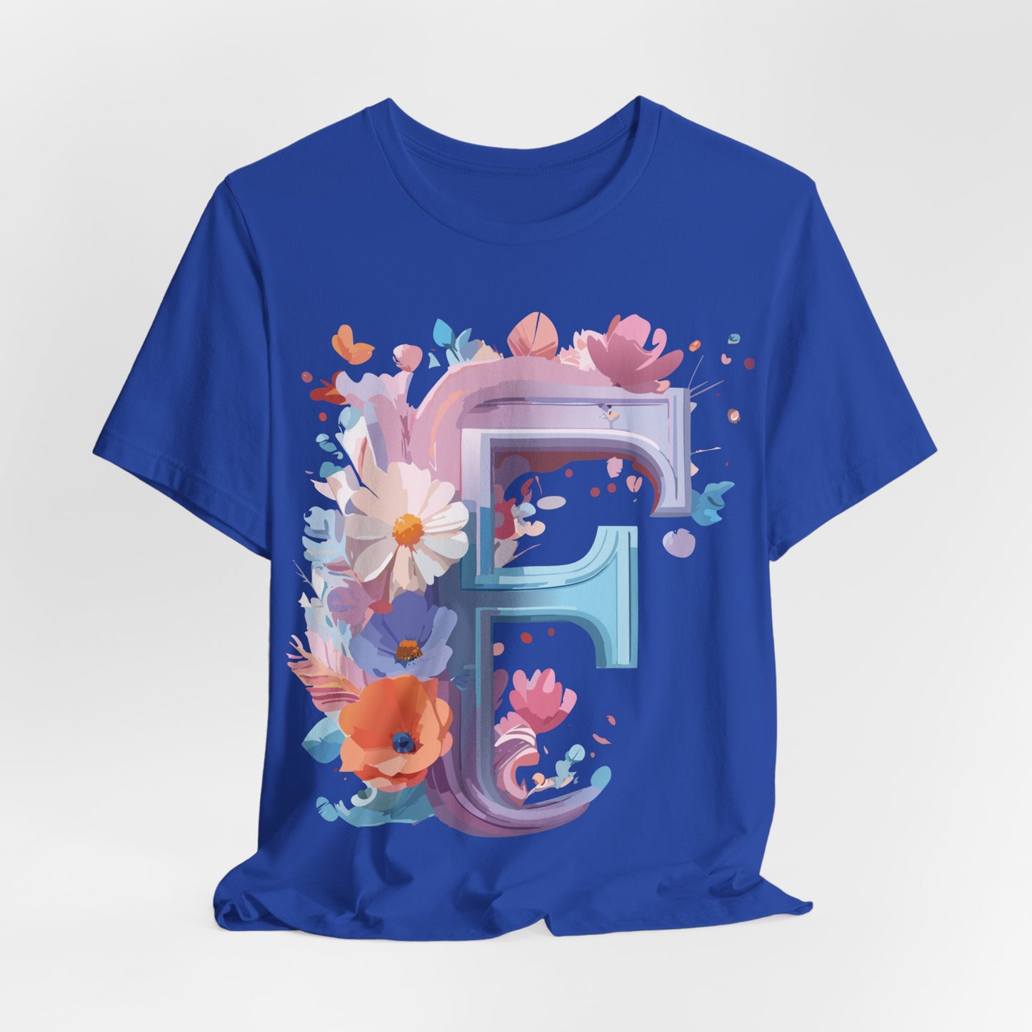 Natural Cotton Tee Shirt - Letters Collection - F Printify