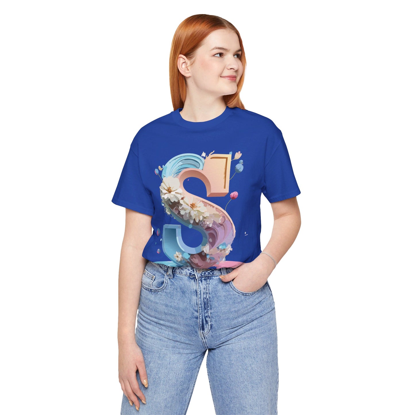 Natural Cotton Tee Shirt - Letters Collection - S Printify