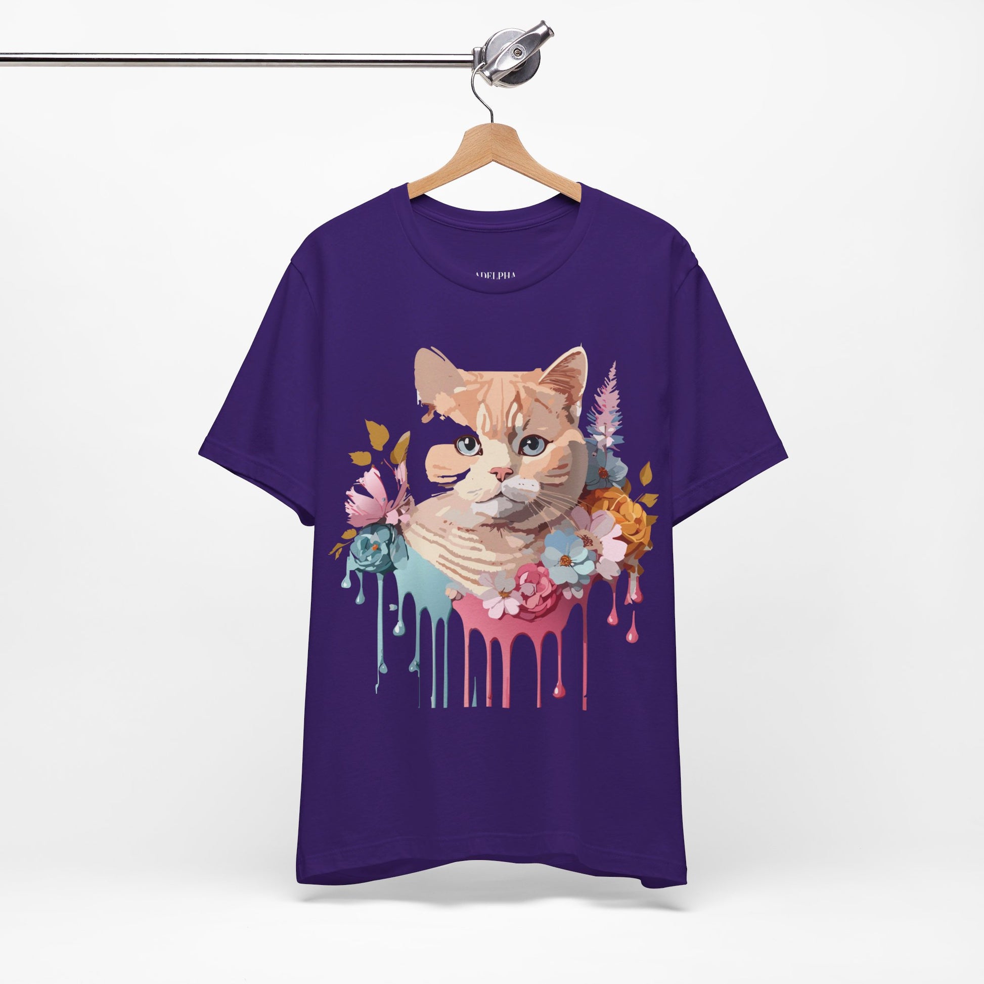 Natural Cotton Tee Shirt with Cat Printify
