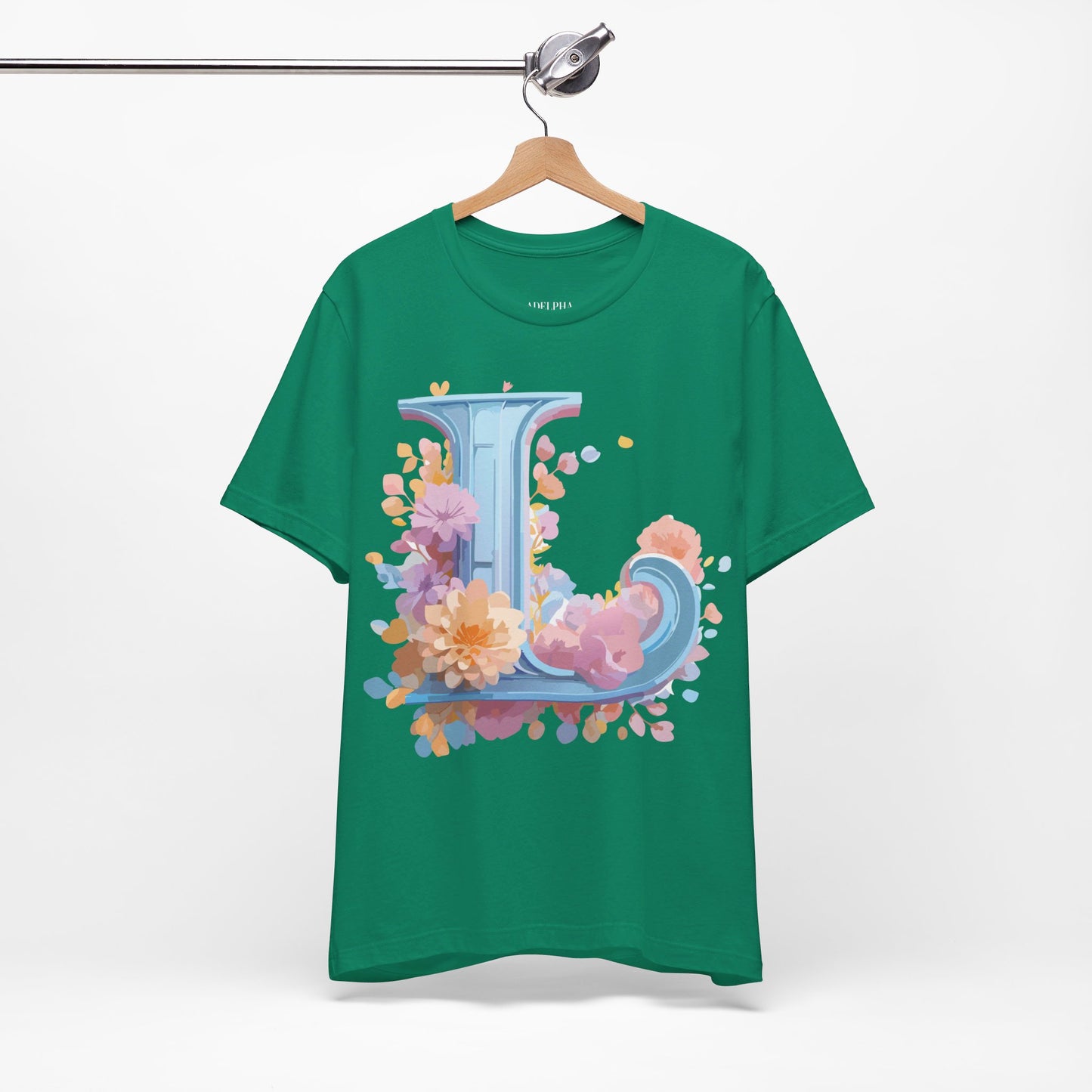 Natural Cotton Tee Shirt - Letters Collection - L Printify