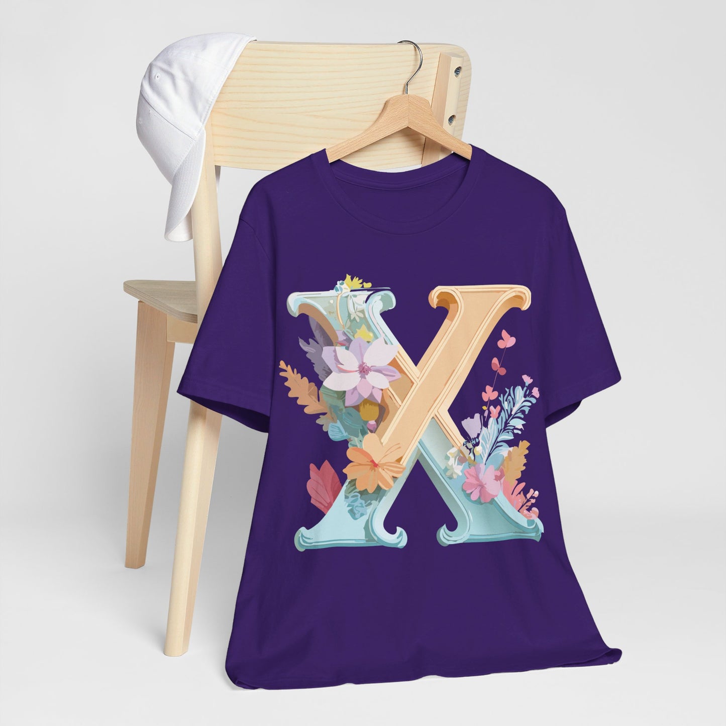 Natural Cotton Tee Shirt - Letters Collection - X Printify