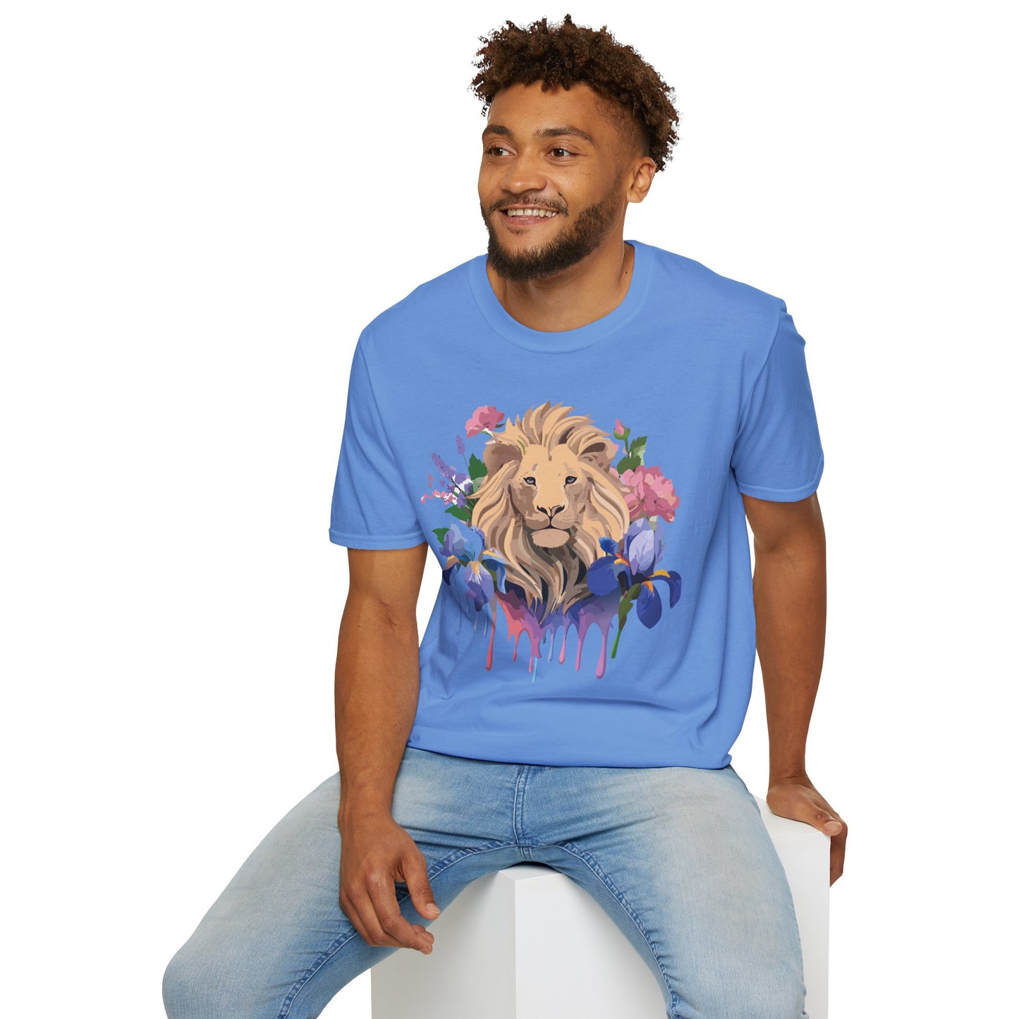 Lion Shirt, Shirt with Lion, Floral Lion Tee, Shirt with Animals