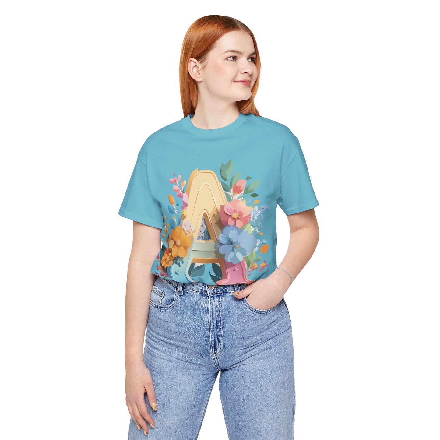Natural Cotton Tee Shirt - Letters Collection - A Printify