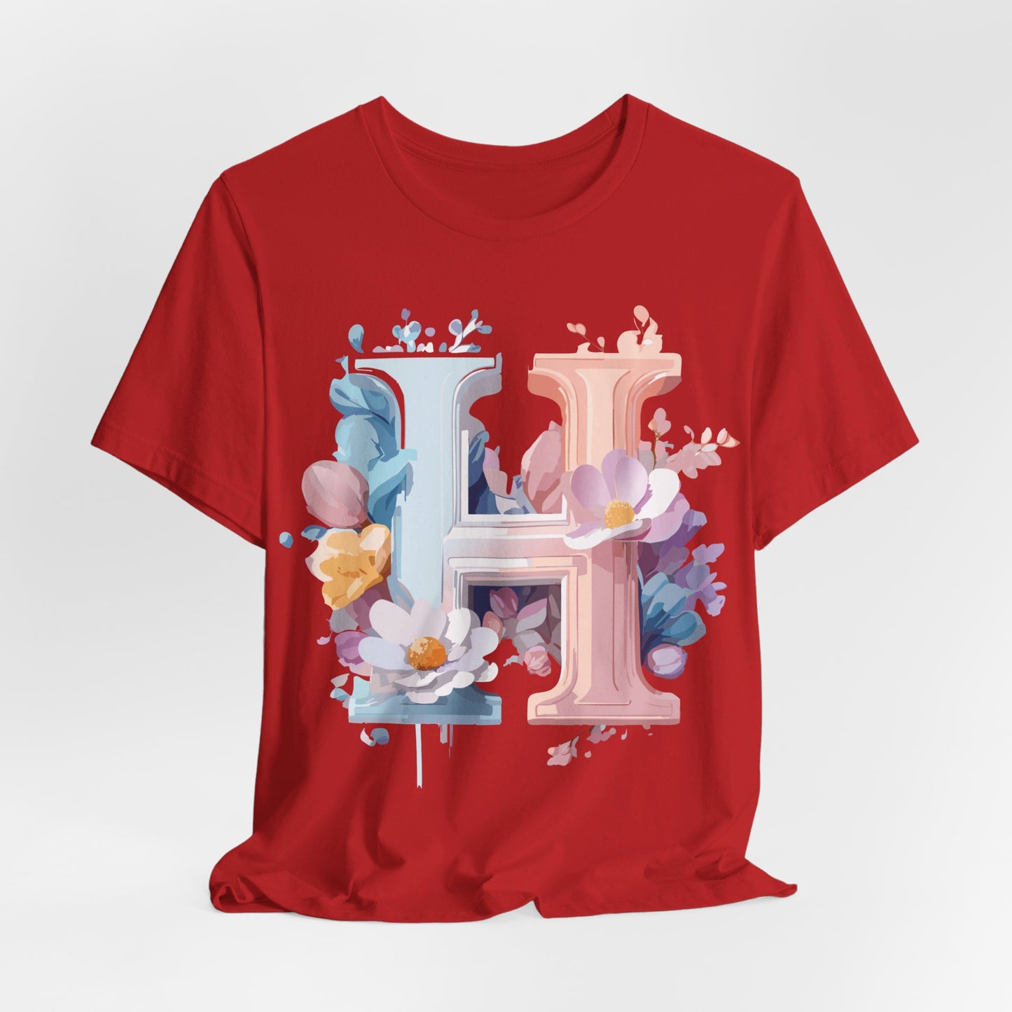 Natural Cotton Tee Shirt - Letters Collection - H Printify