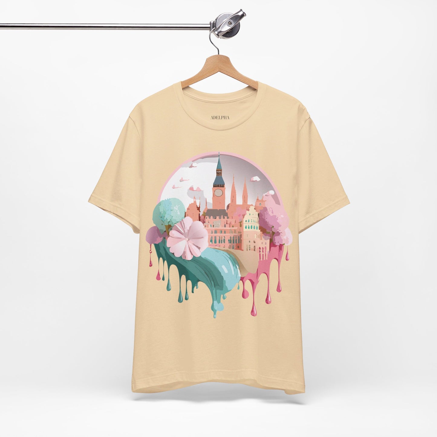 Natural Cotton Tee Shirt - Beautiful Places Collection - Prague Printify