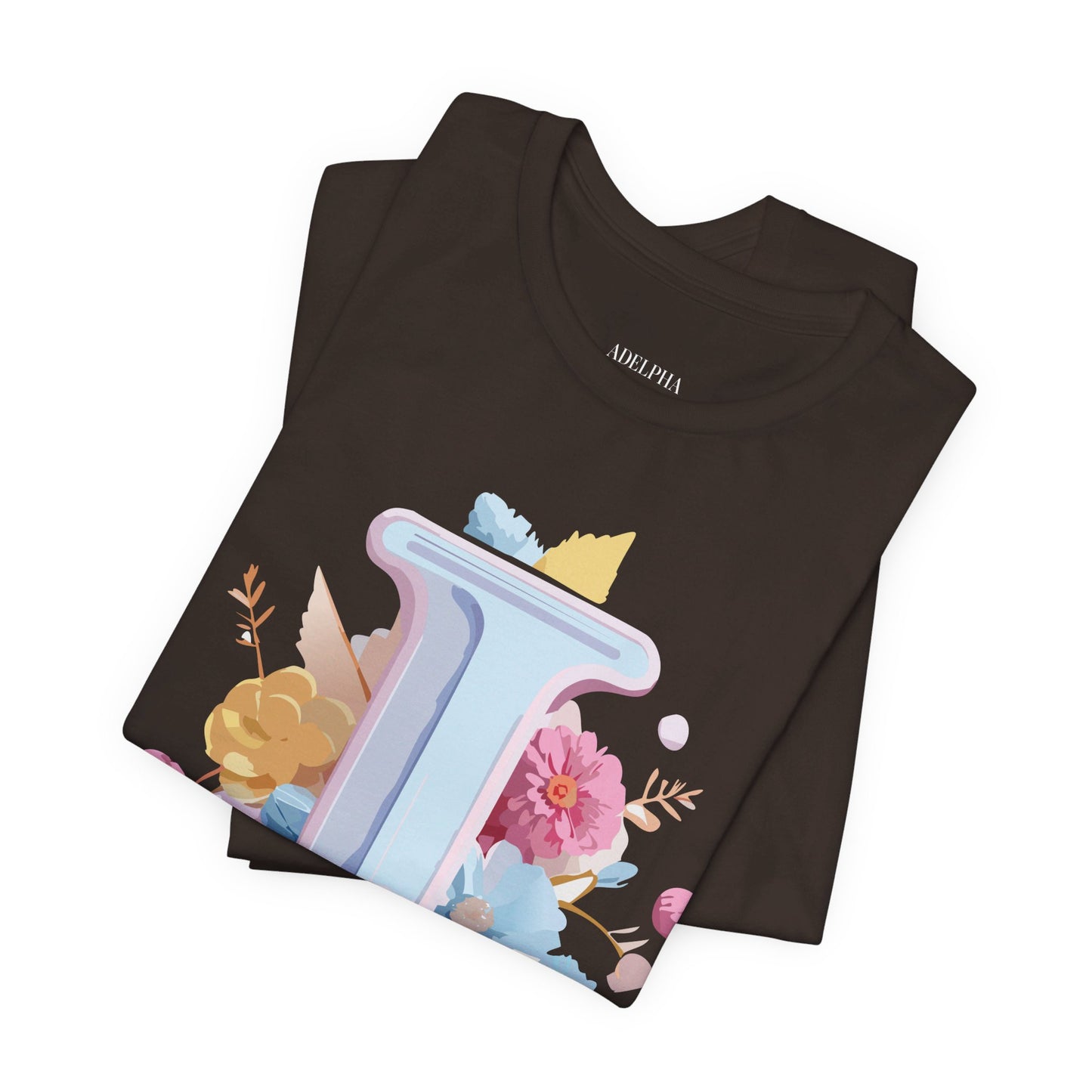 Natural Cotton Tee Shirt - Letters Collection - I Printify