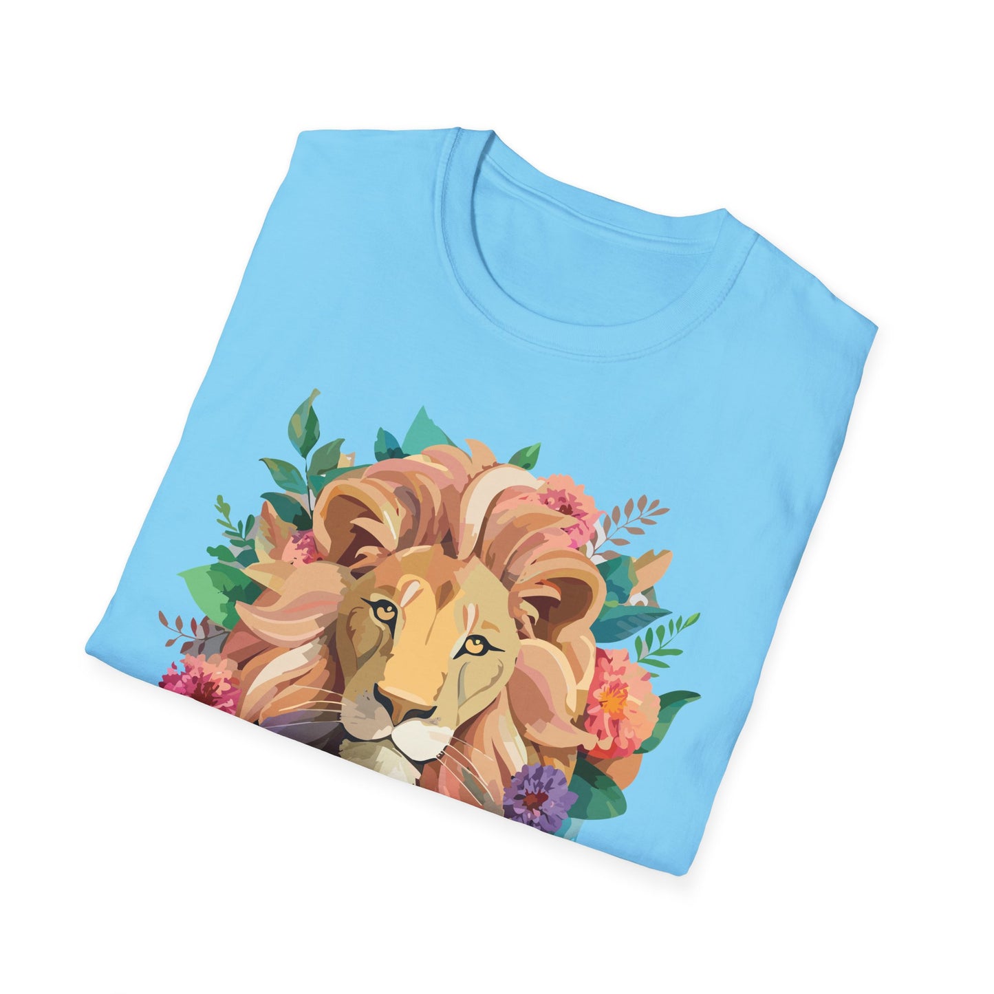Lion Shirt, Shirt with Lion, Floral Lion Tee, Shirt with Animals