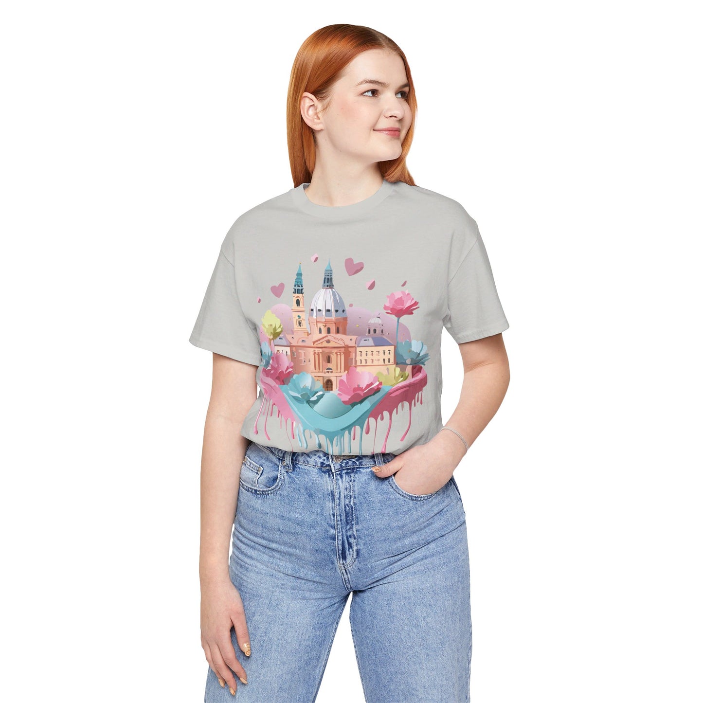 Natural Cotton Tee Shirt - Beautiful Places Collection - Prague Printify