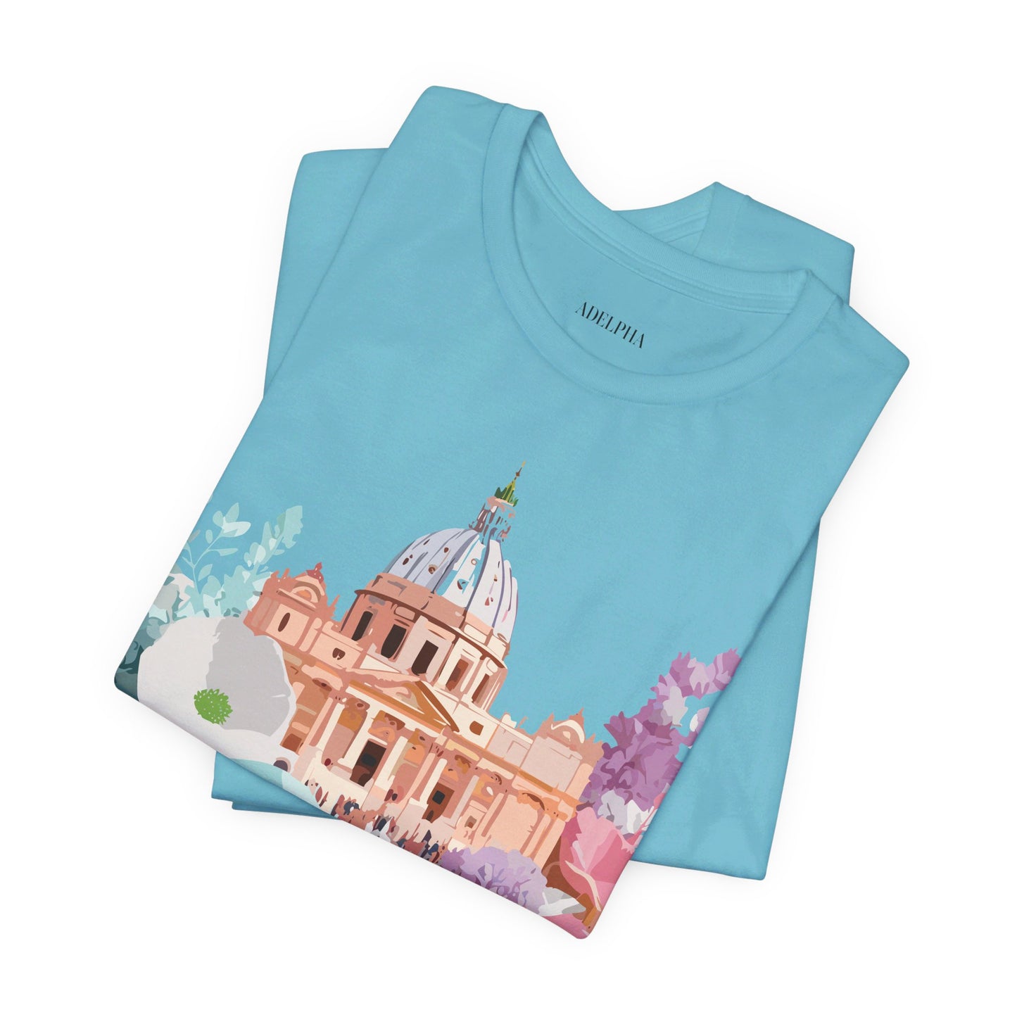 Natural Cotton Tee Shirt - Beautiful Places Collection - Rome Printify