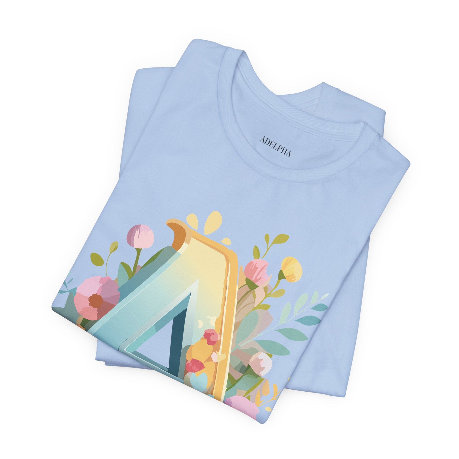 Natural Cotton Tee Shirt - Letters Collection - A Printify