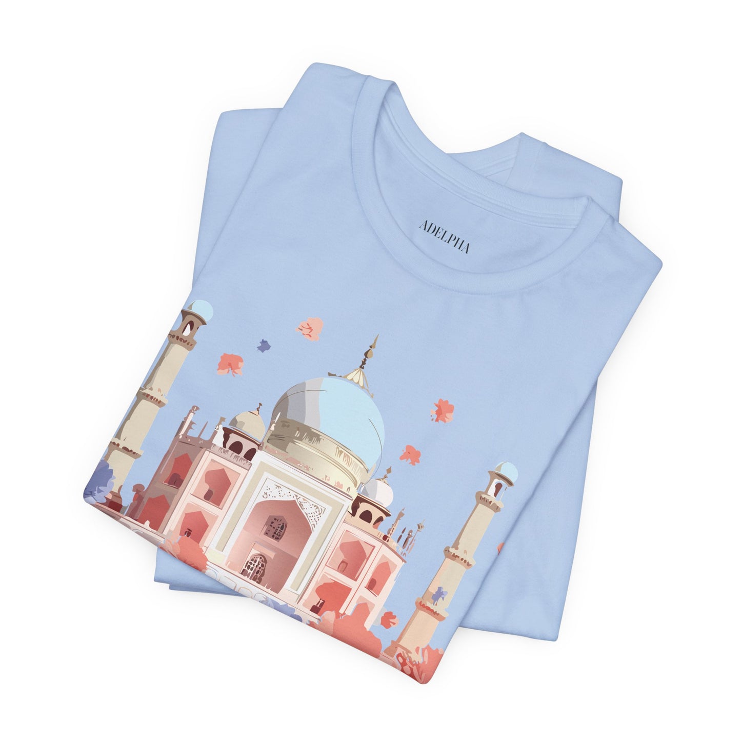 Natural Cotton Tee Shirt - Taj Mahal, India Printify