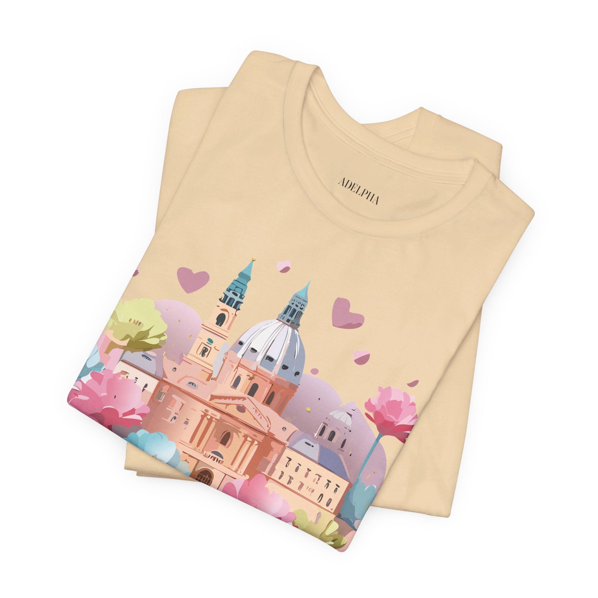 Natural Cotton Tee Shirt - Beautiful Places Collection - Prague Printify
