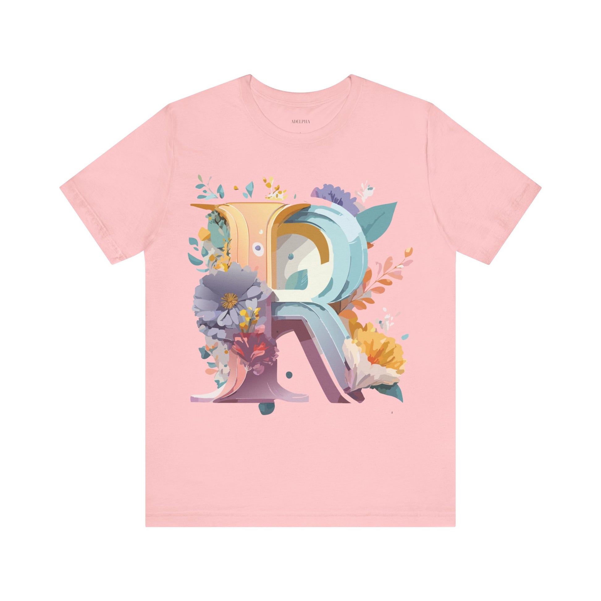 Natural Cotton Tee Shirt - Letters Collection - R Printify