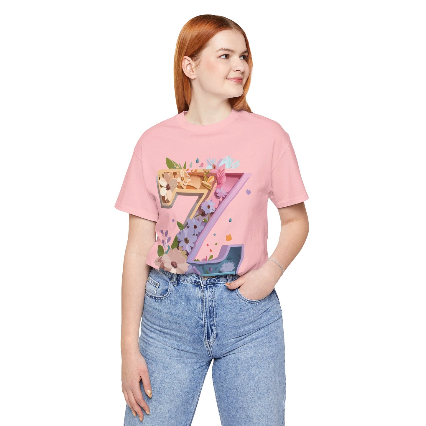 Natural Cotton Tee Shirt - Letters Collection - Z Printify