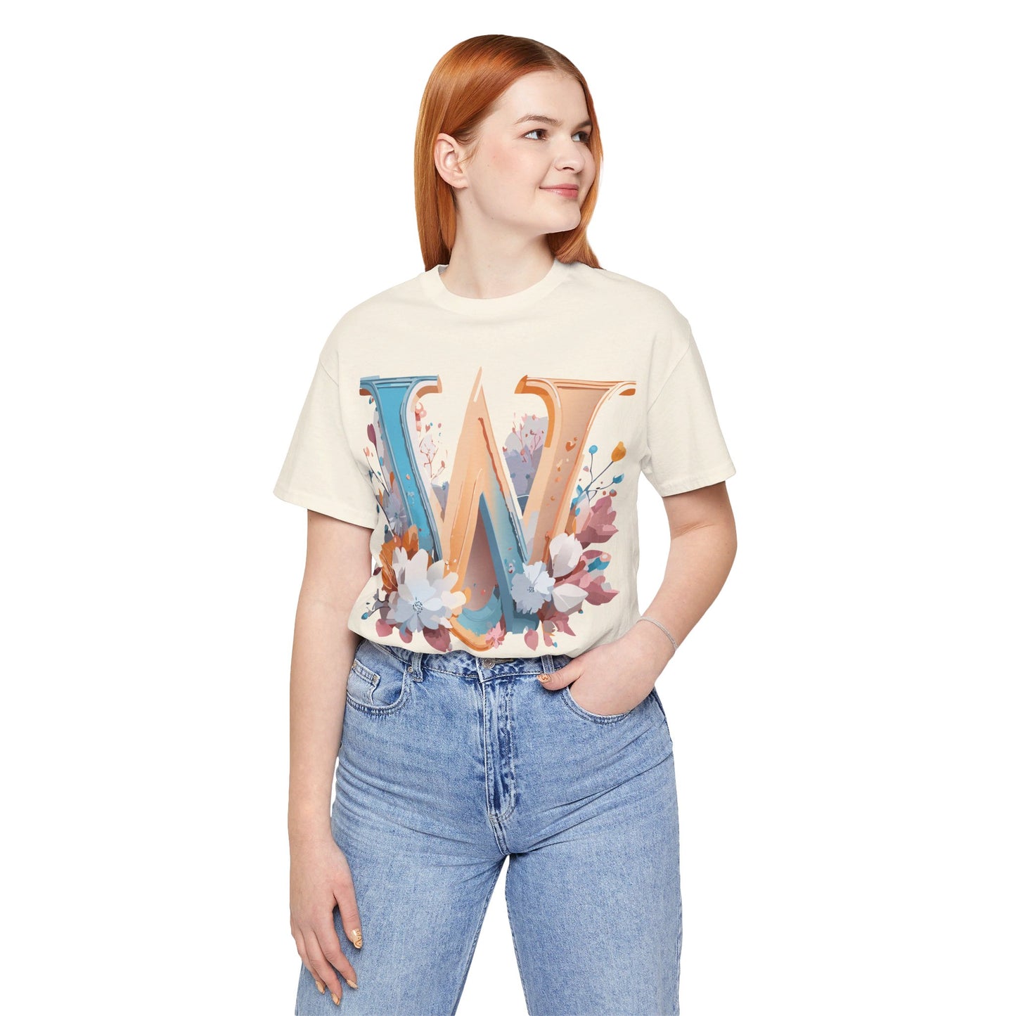 Natural Cotton Tee Shirt - Letters Collection - W Printify