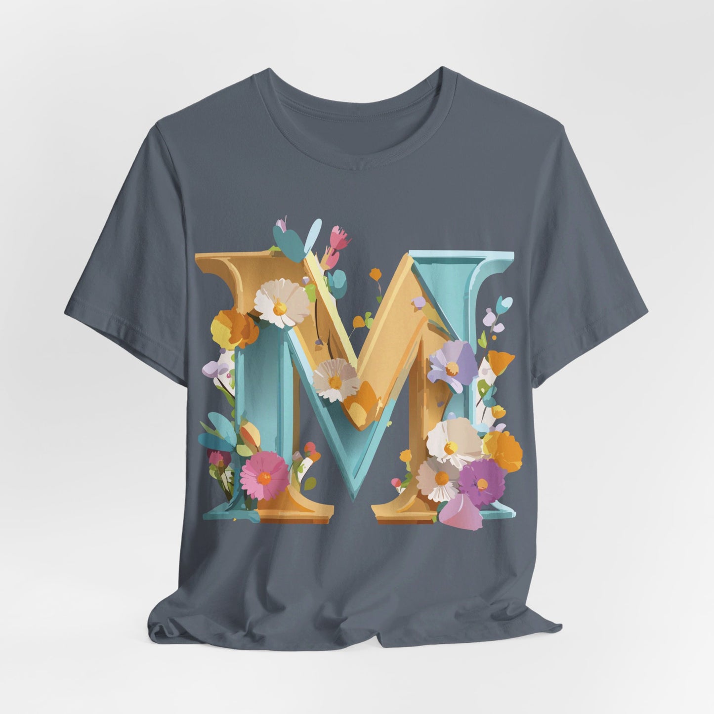 Natural Cotton Tee Shirt - Letters Collection - M Printify