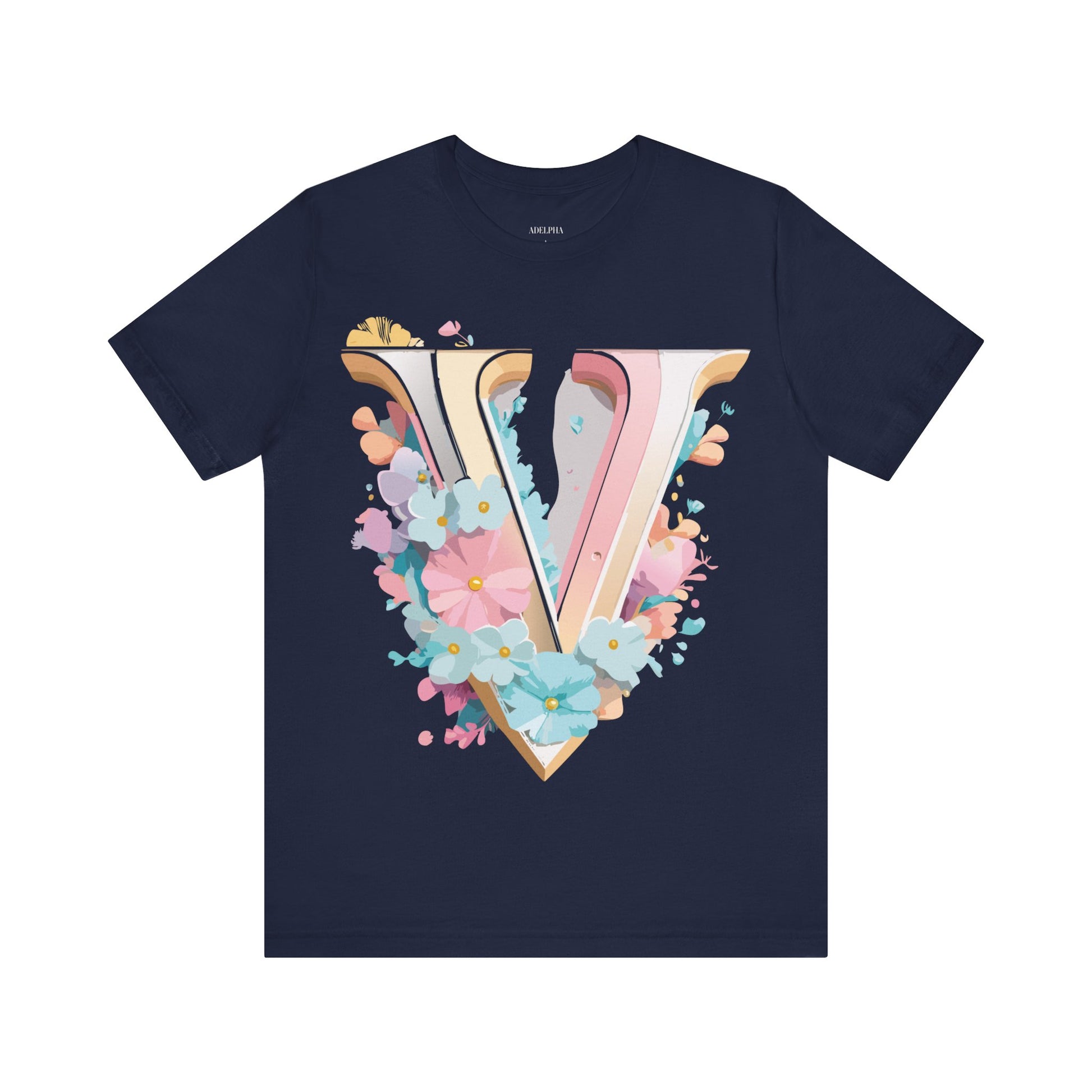 Natural Cotton Tee Shirt - Letters Collection - V Printify