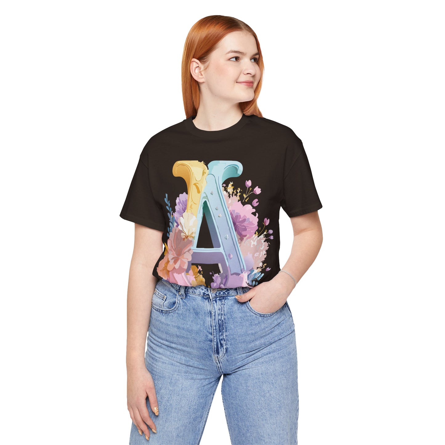 Natural Cotton Tee Shirt - Letters Collection - A Printify