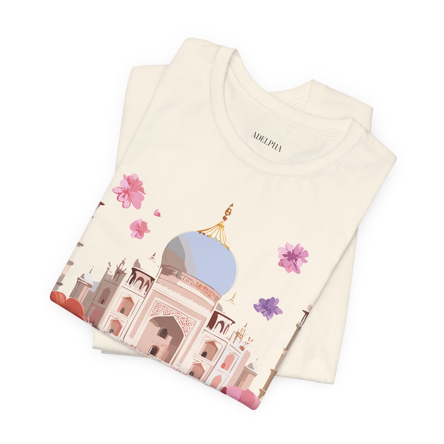 Natural Cotton Tee Shirt - Taj Mahal, India Printify