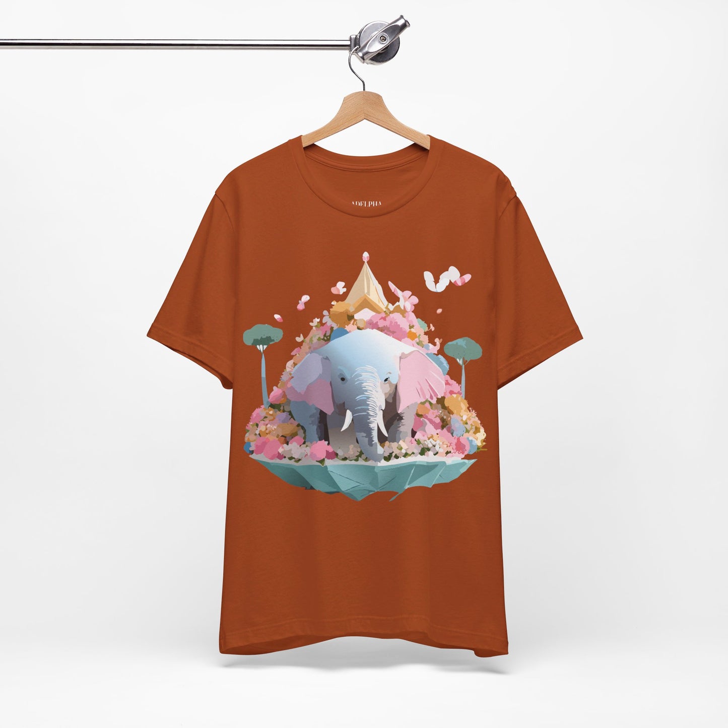 Natural Cotton Tee Shirt with Elephant Printify