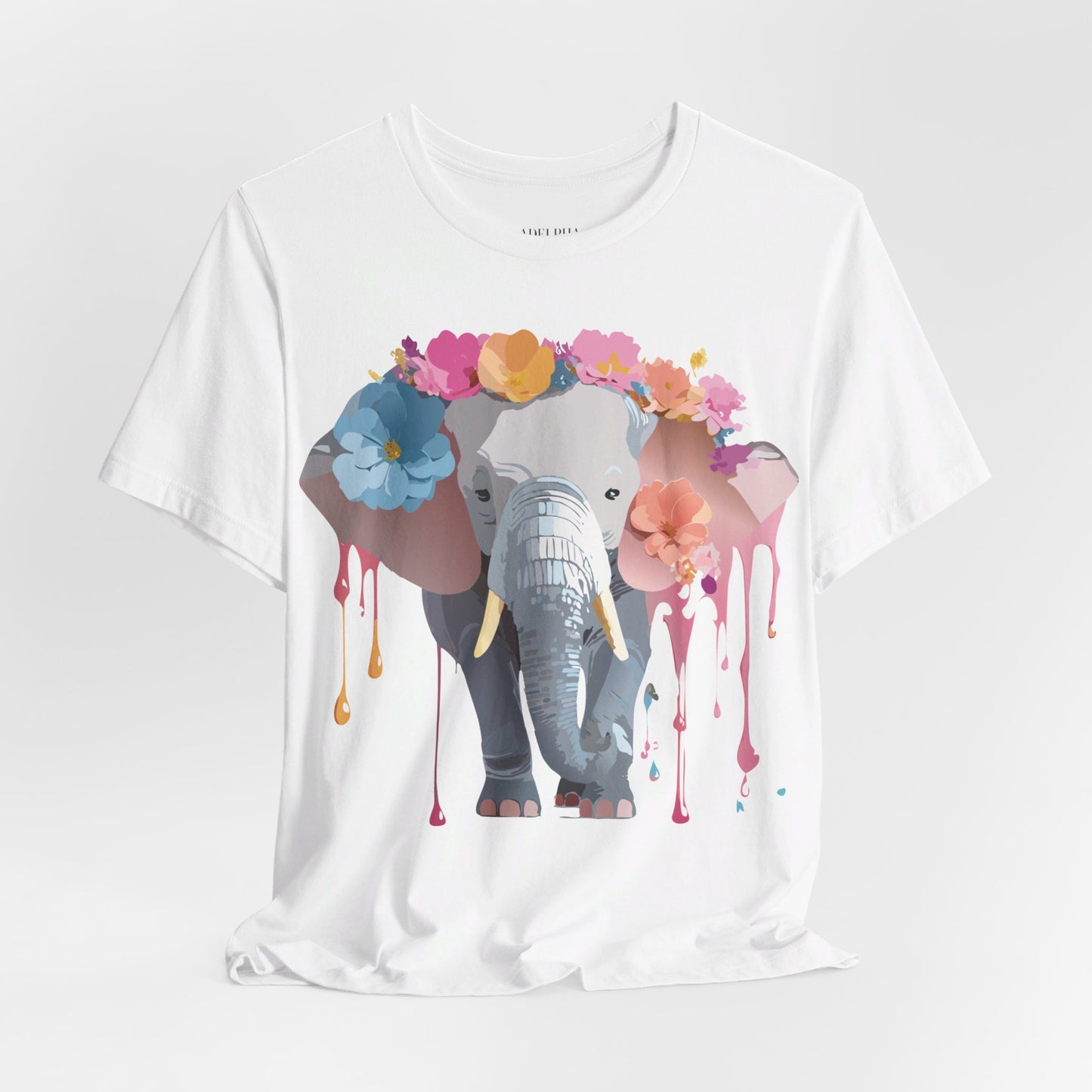 Natural Cotton Tee Shirt with Elephant Printify
