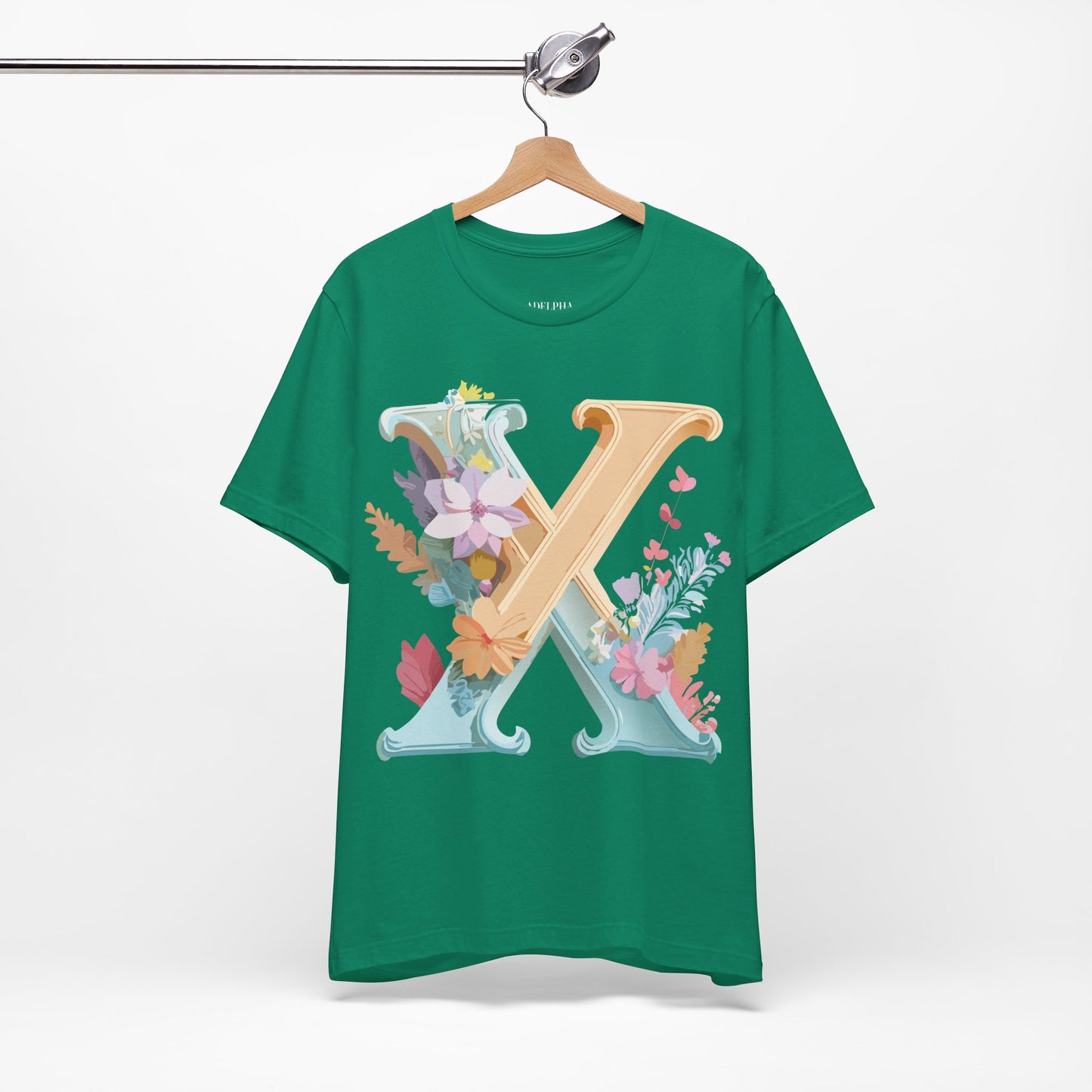Natural Cotton Tee Shirt - Letters Collection - X Printify