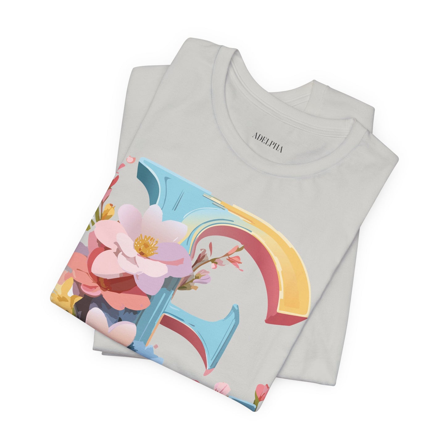 Natural Cotton Tee Shirt - Letters Collection - E Printify