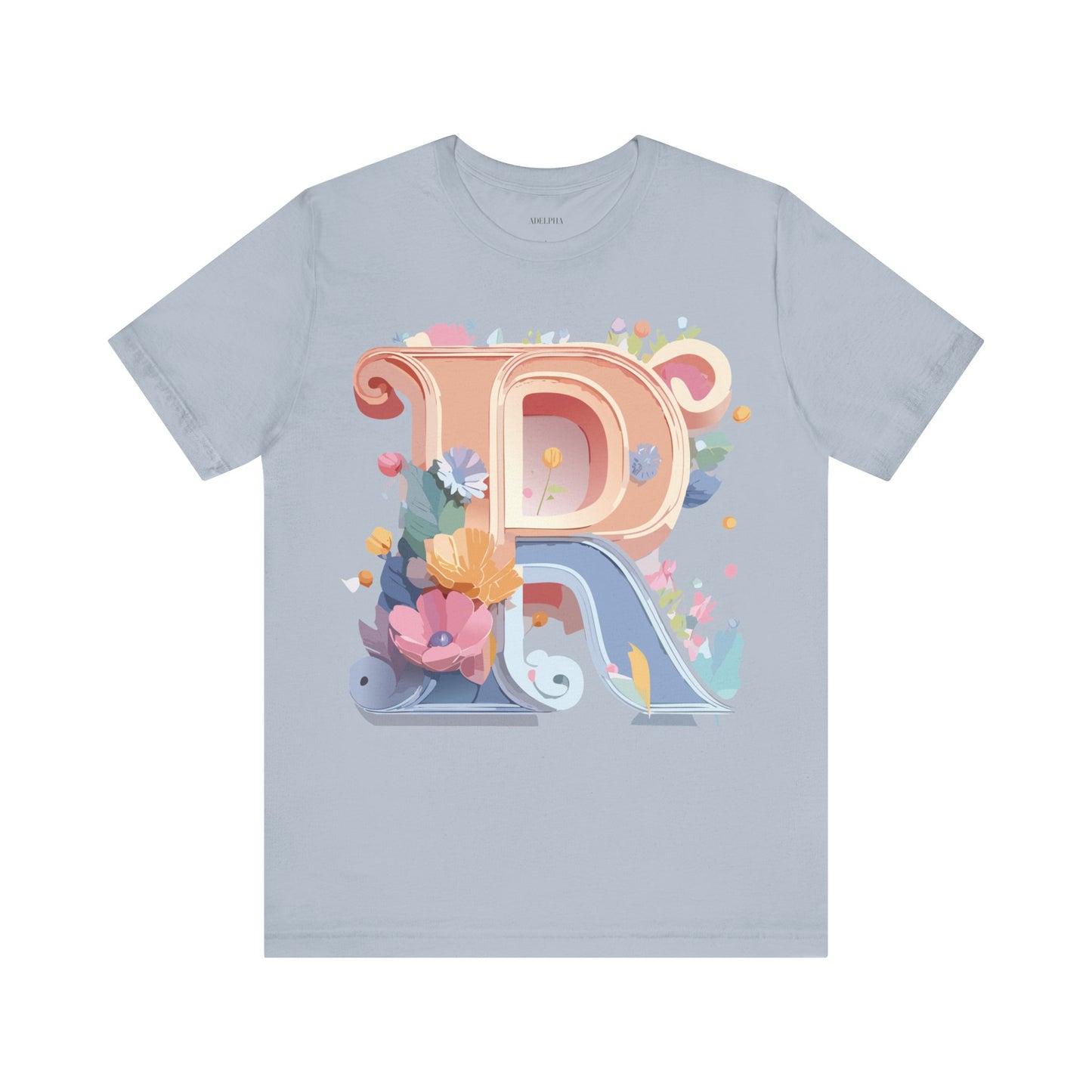 Natural Cotton Tee Shirt - Letters Collection - R Printify