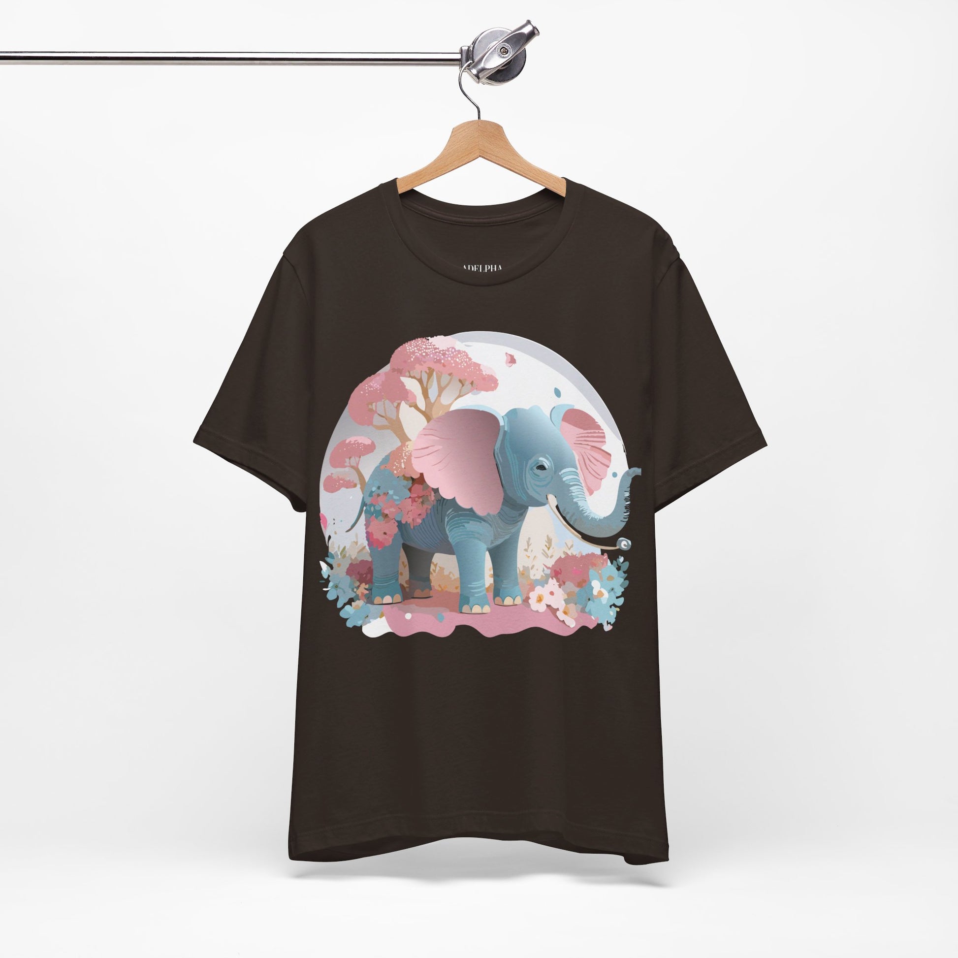 Natural Cotton Tee Shirt with Elephant Printify