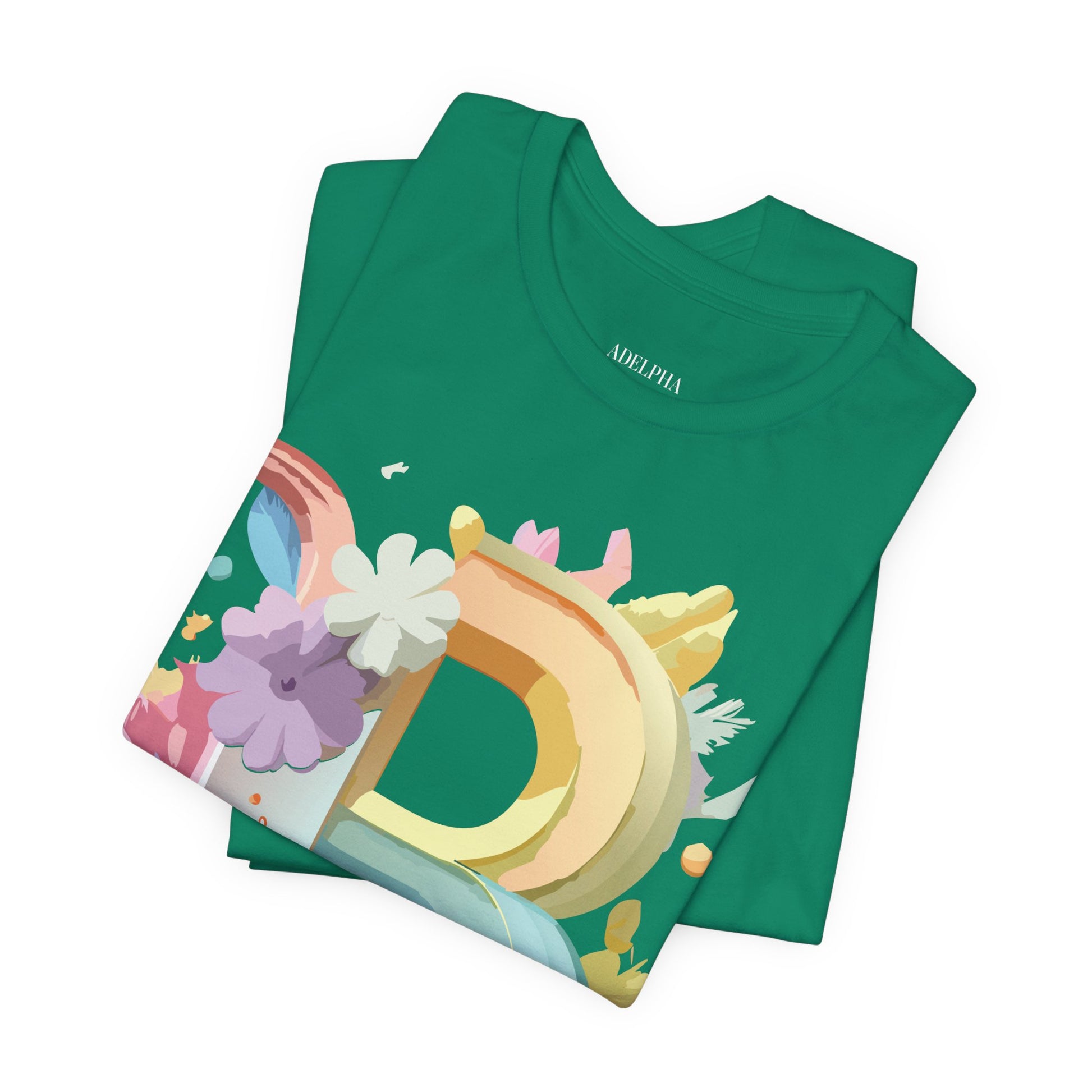Natural Cotton Tee Shirt - Letters Collection - B Printify