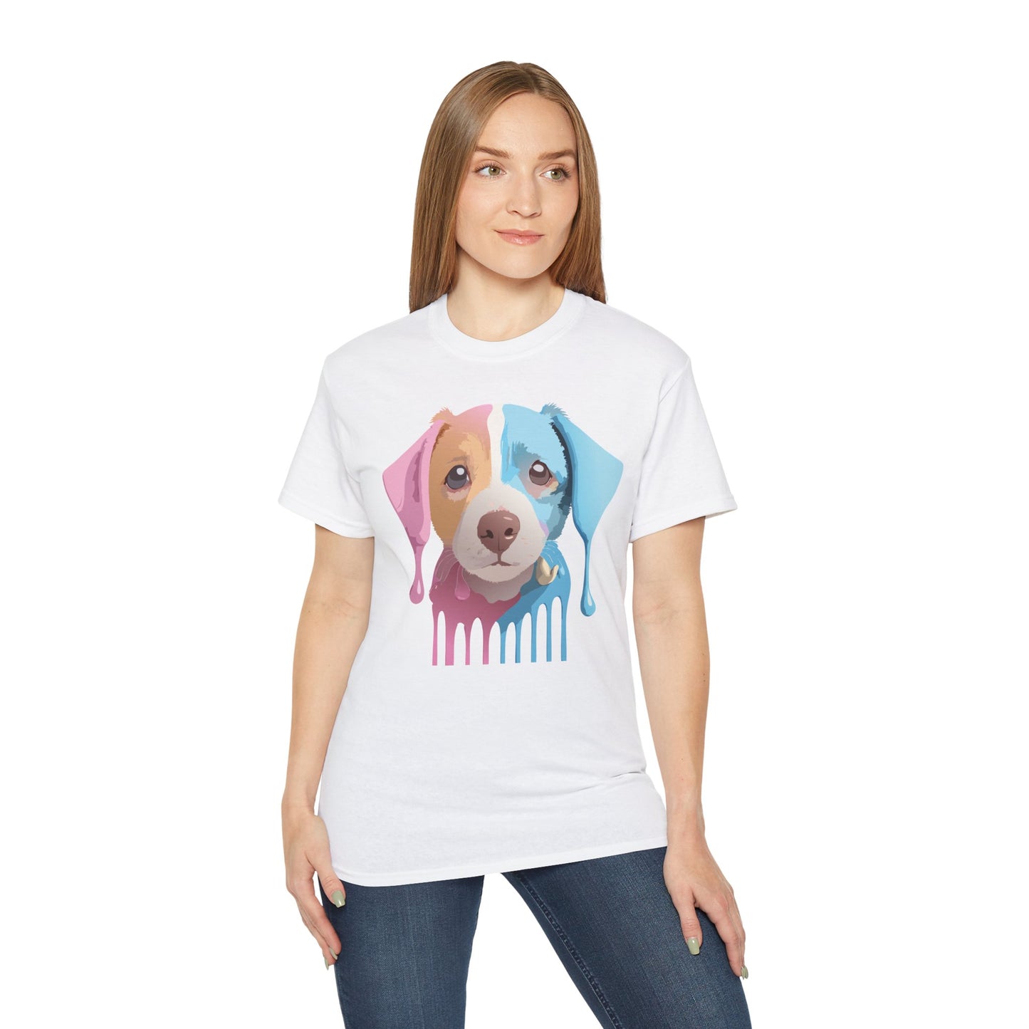 Animal Shirt, Tee Shirt with Animals, Floral Dog T-Shirt